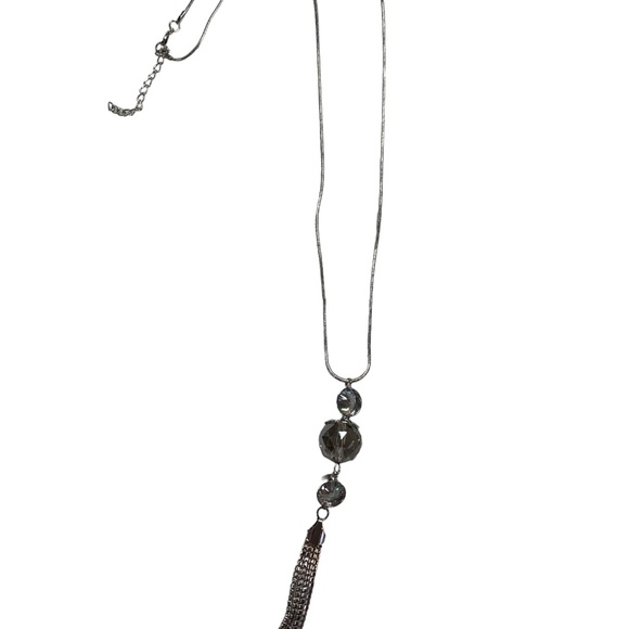 Crystal Drop Necklace - Long Length - Picture 3 of 4